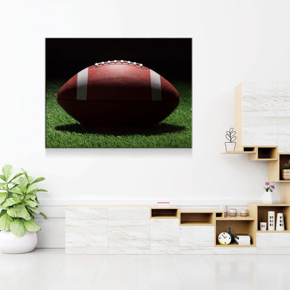 Football On The Field Canvas Wall Art - Game Day Decor