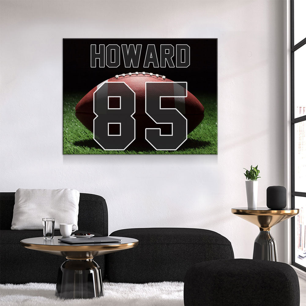 Personalized Football Name And Number Canvas Art
