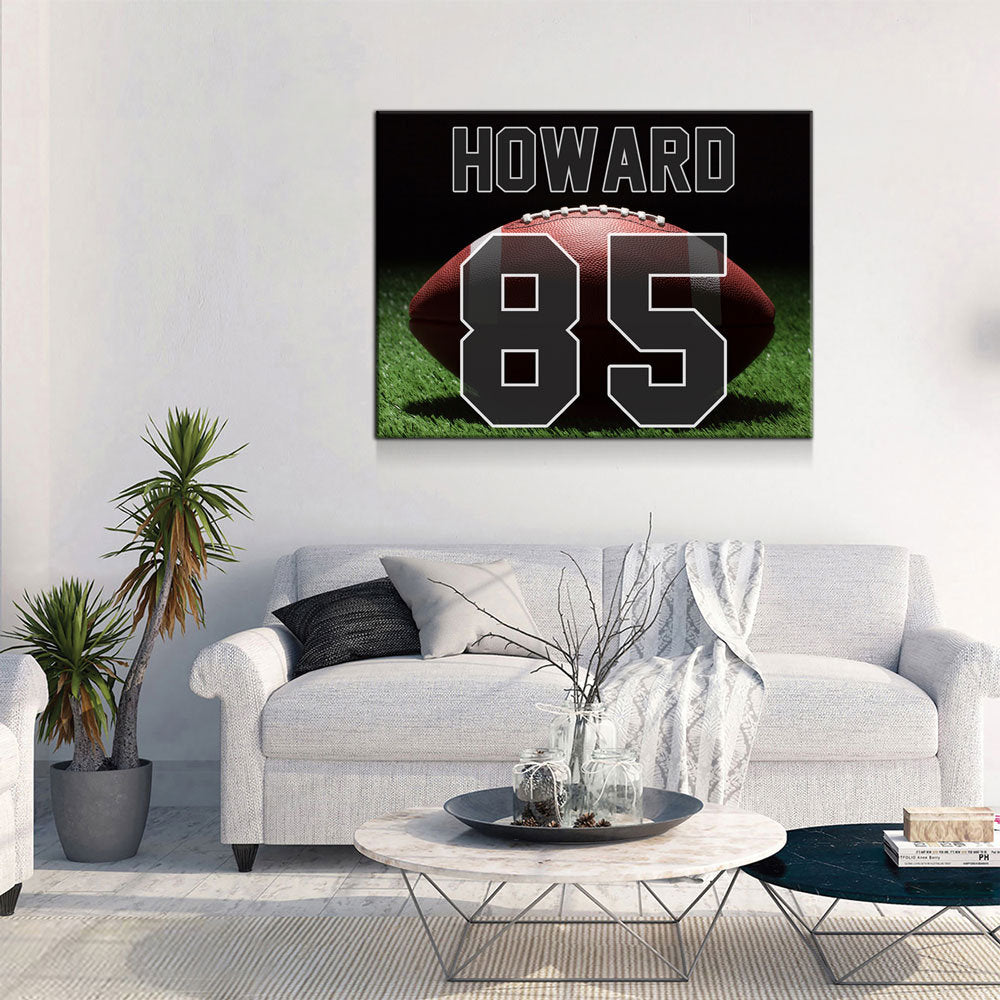 Personalized Football Name And Number Canvas Art