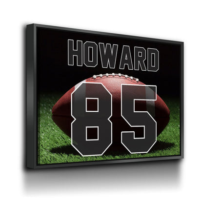 Personalized Football Name And Number Canvas Art