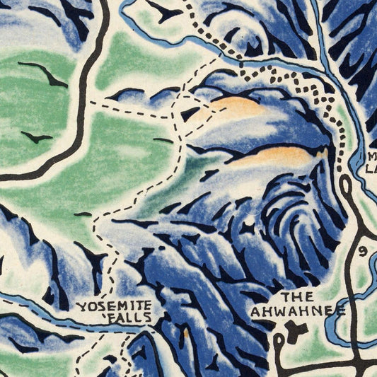 Vintage Map of Yosemite National Park, 1955
