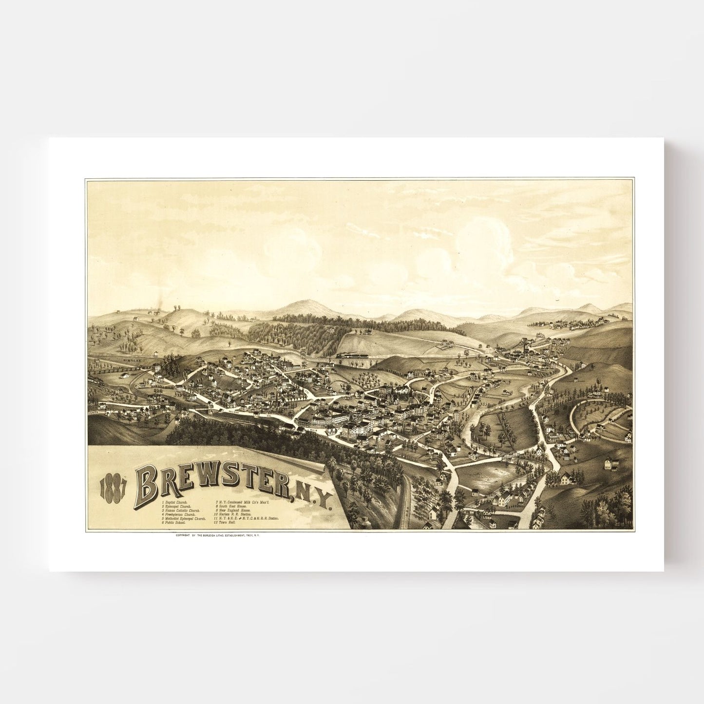 Vintage Map of Brewster, New York 1887