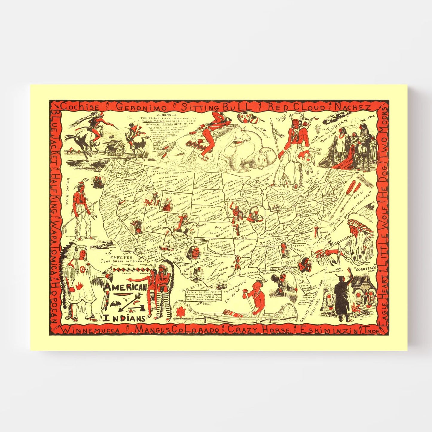 Vintage Map of the United States, 1952 (No. 2)