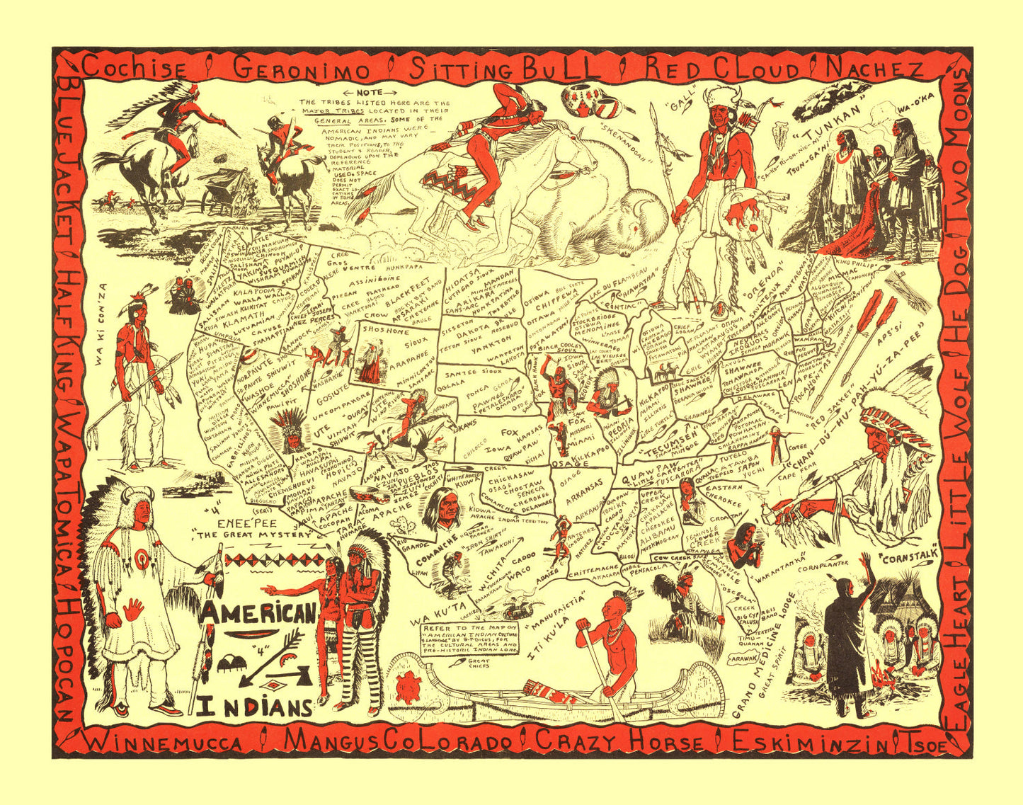 Vintage Map of the United States, 1952 (No. 2)