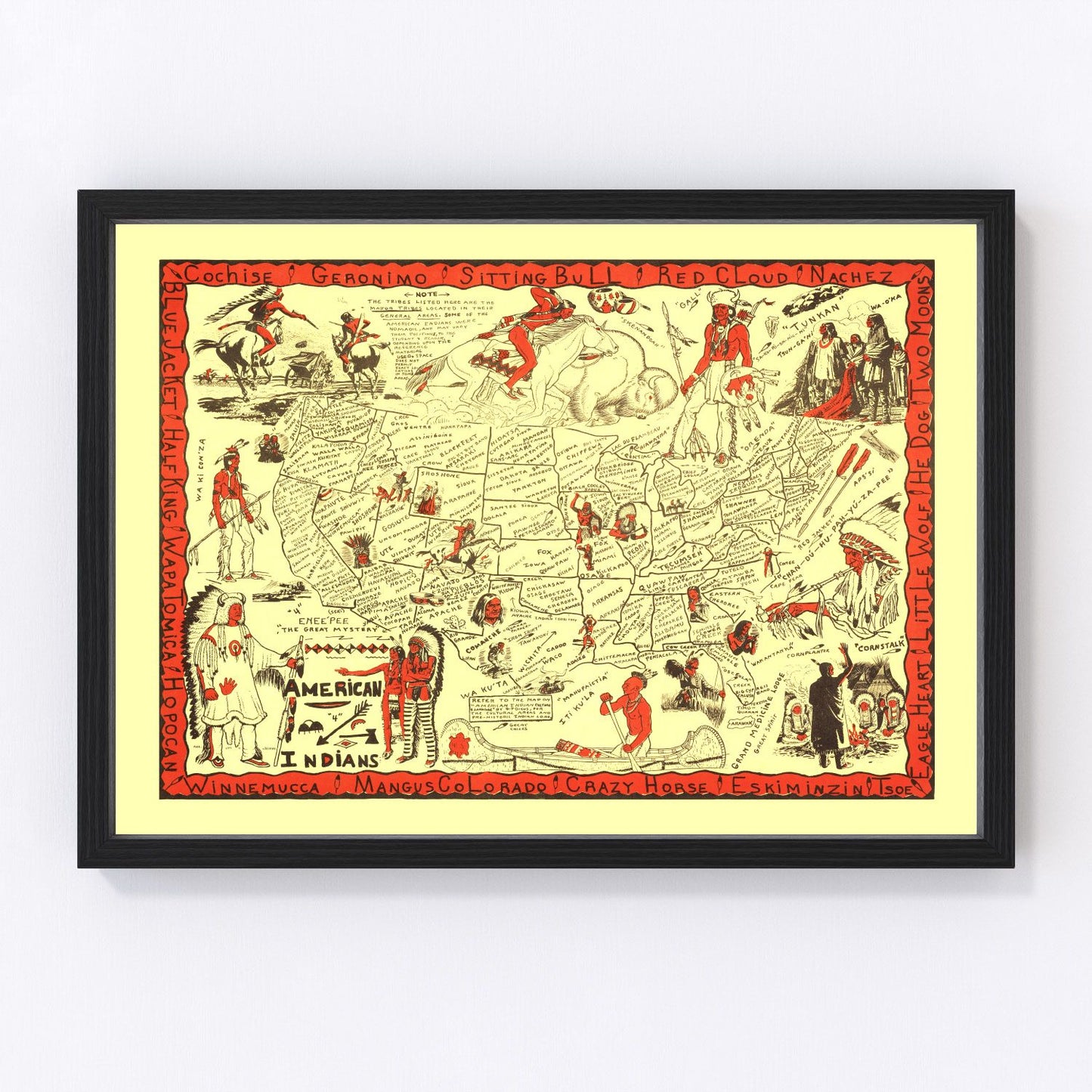 Vintage map of the United States, 1952