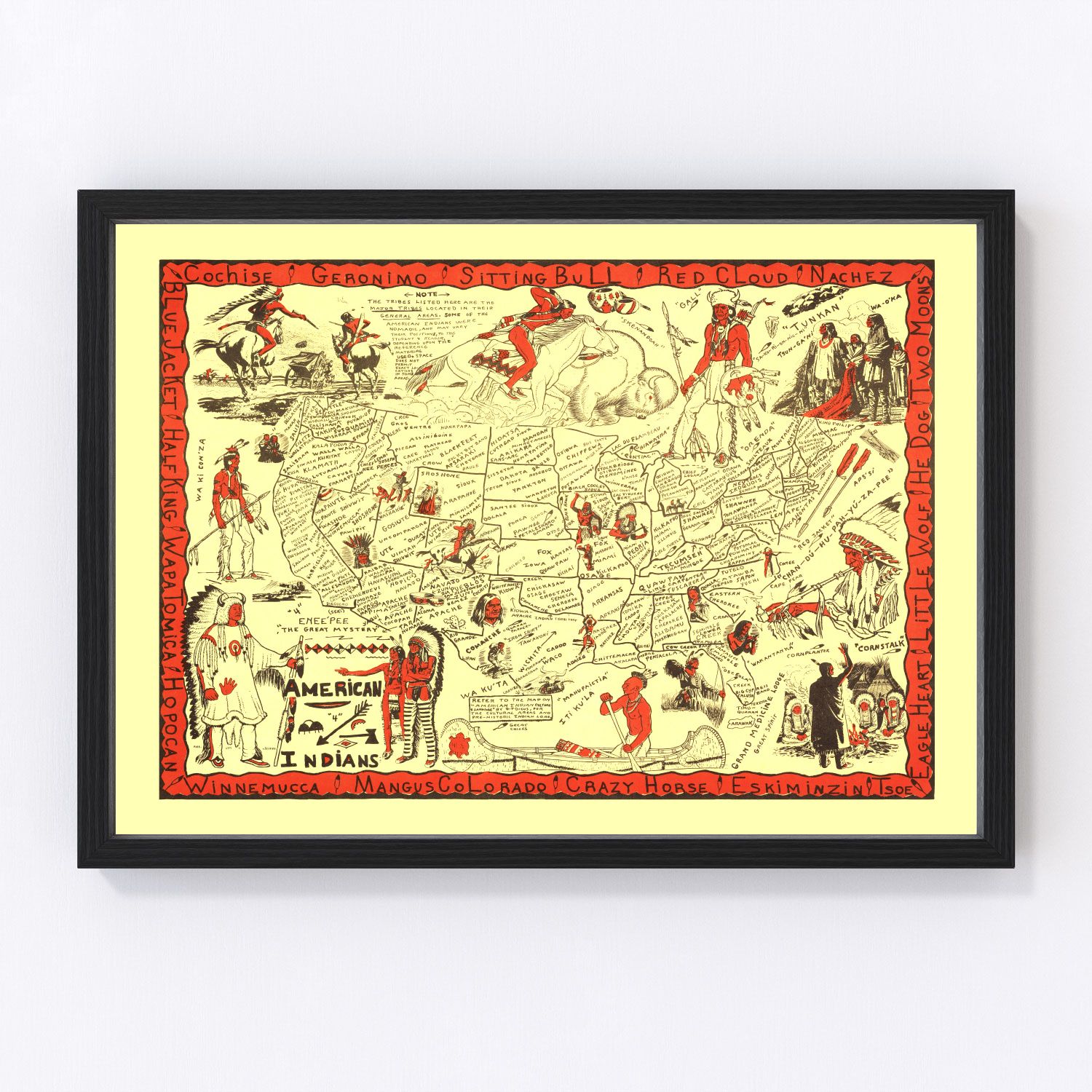 Vintage map of the United States, 1952