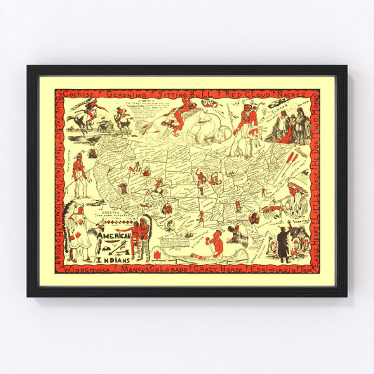 Vintage map of the United States, 1952