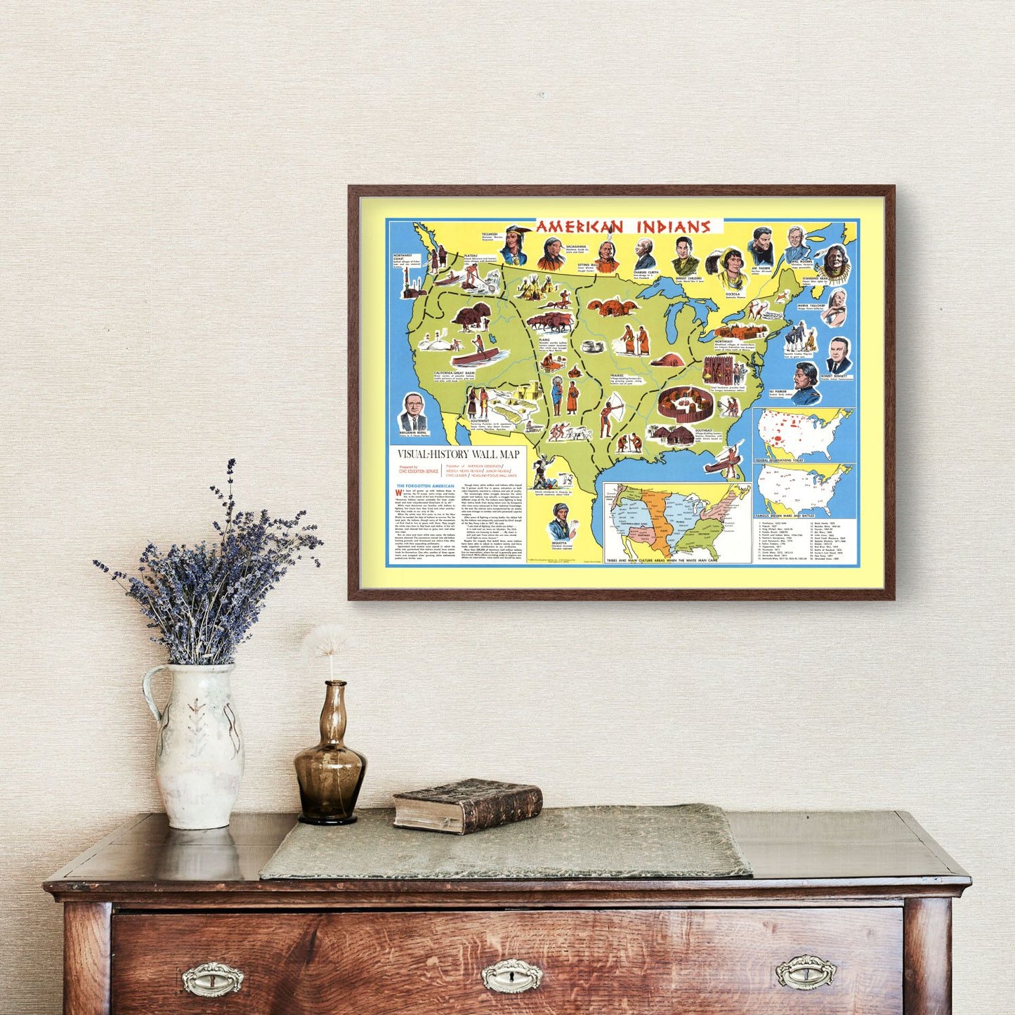 Vintage Map of the United States, 1966