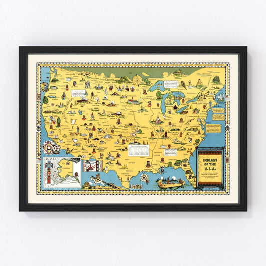 vintage map of the United States, 1944