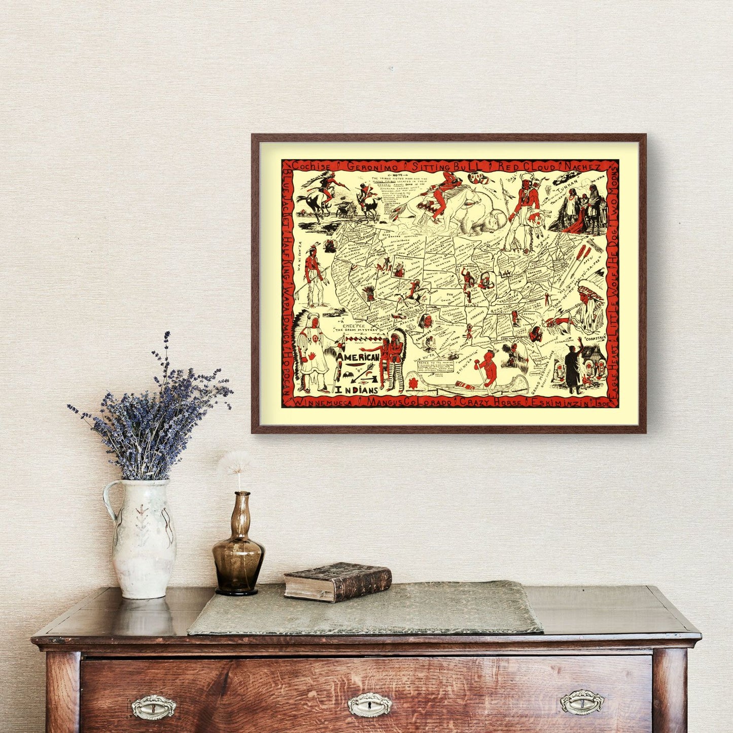 Vintage Map of the United States, 1952