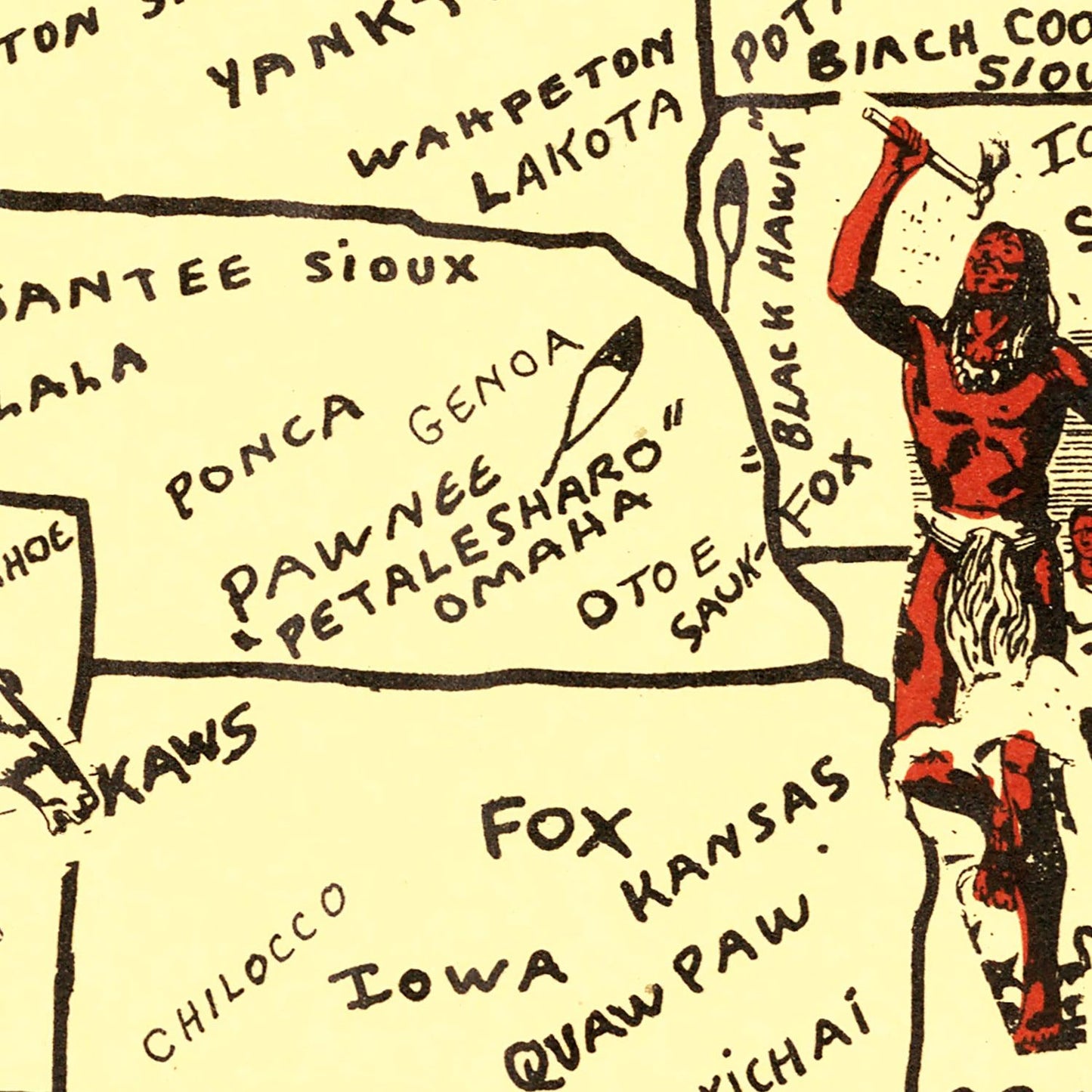 Vintage Map of the United States, 1952