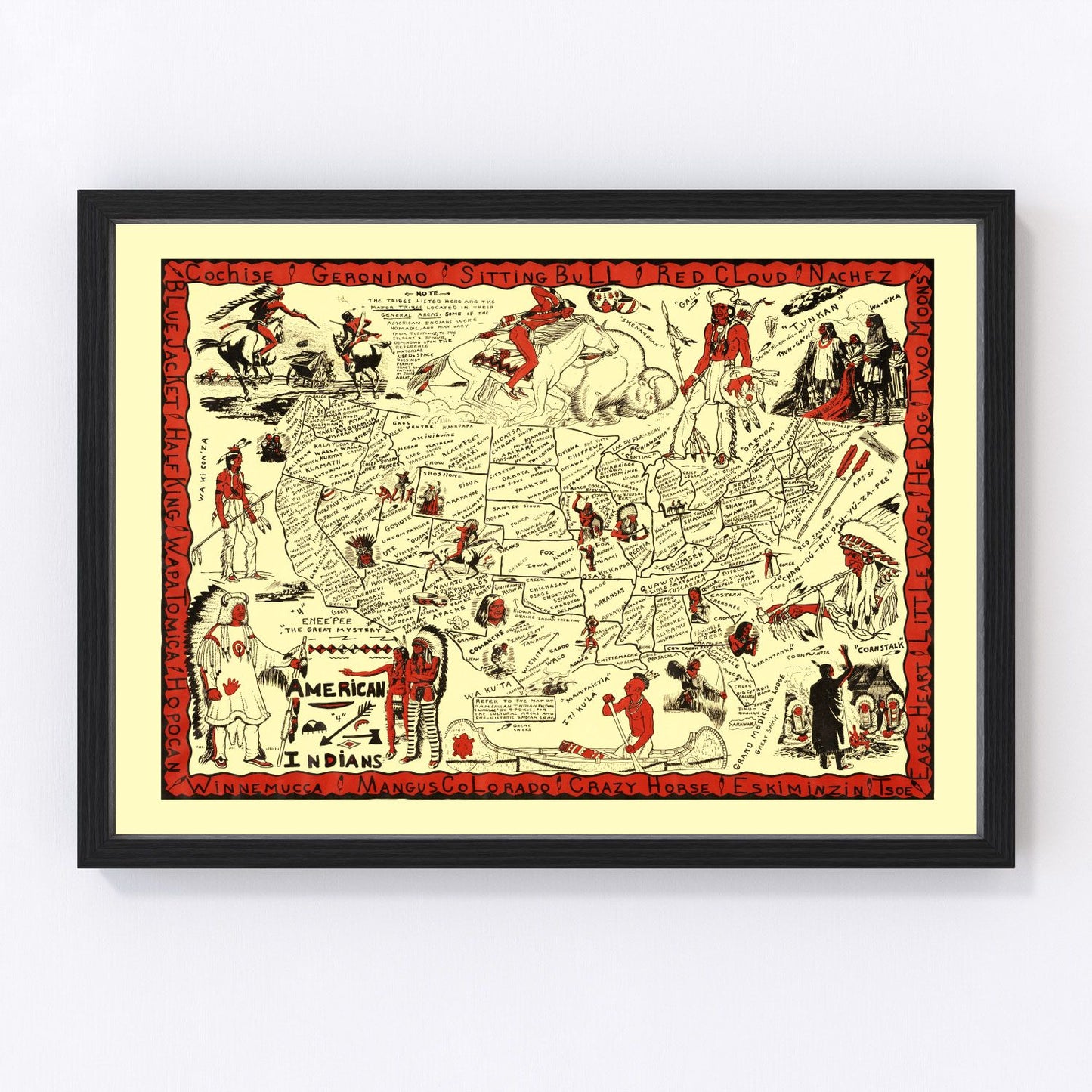 vintage map of the United States, 1952