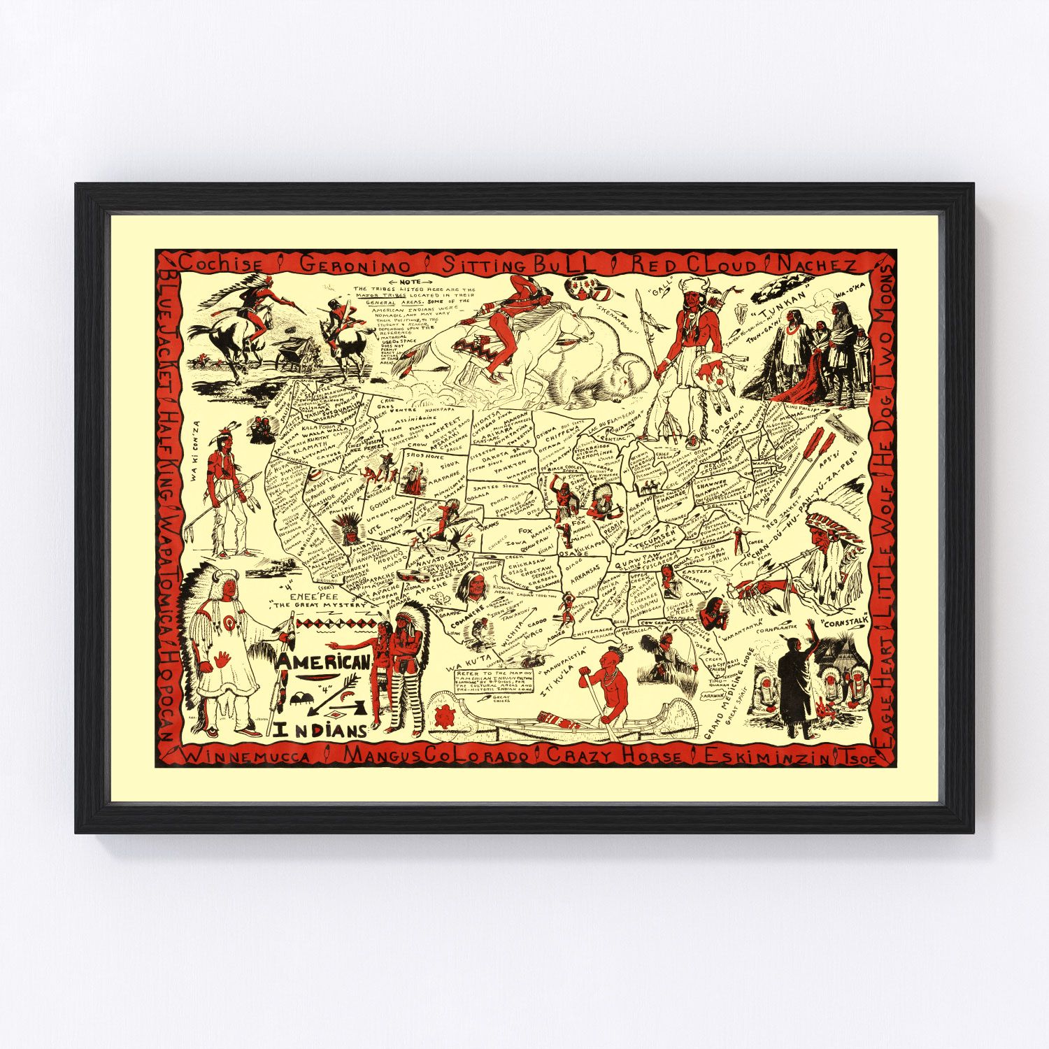 vintage map of the United States, 1952