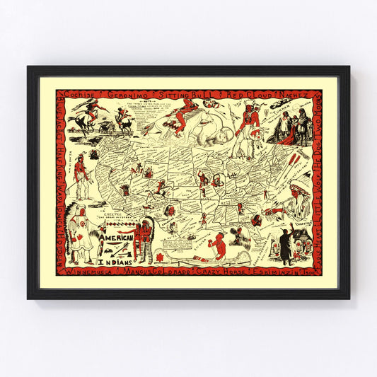 vintage map of the United States, 1952