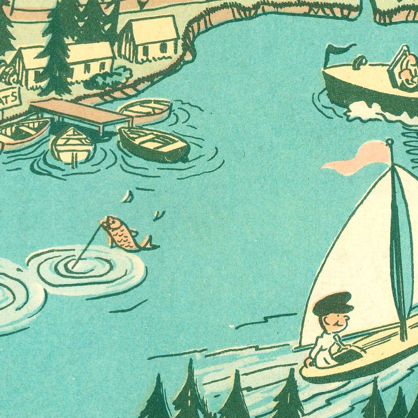 Vintage Map of Huntington Lake, California, 1940