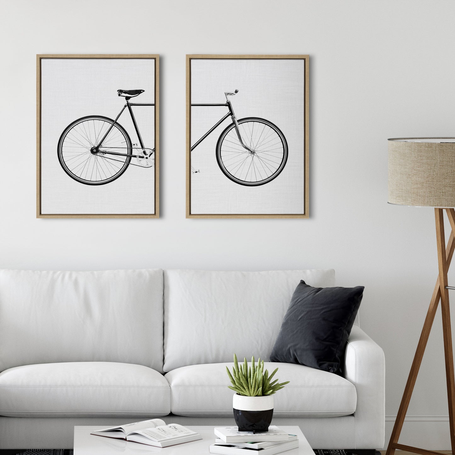 Sylvie Bicycle Framed Canvas by Simon Te of Tai Prints