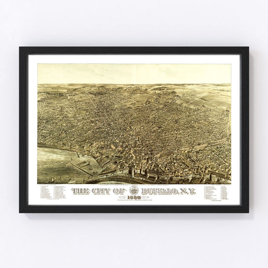Vintage map of Buffalo, New York, 1880