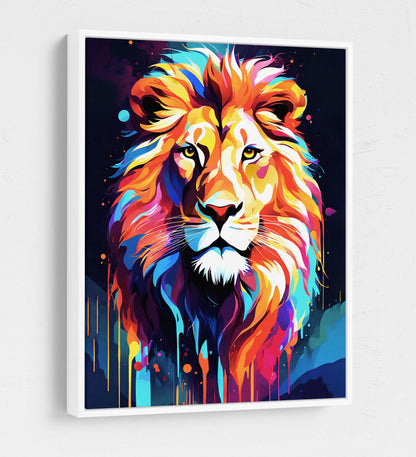 The Lion Canvas Wall Art, Abstract Lion Print