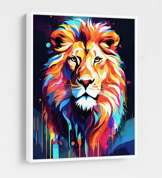 The Lion Canvas Wall Art, Abstract Lion Print