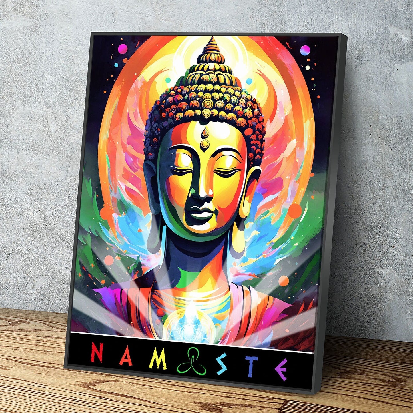 Namaste Canvas Wall Art - Abstract Sanskrit Print