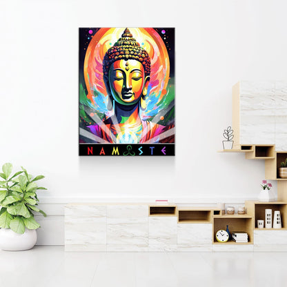 Namaste Canvas Wall Art - Abstract Sanskrit Print