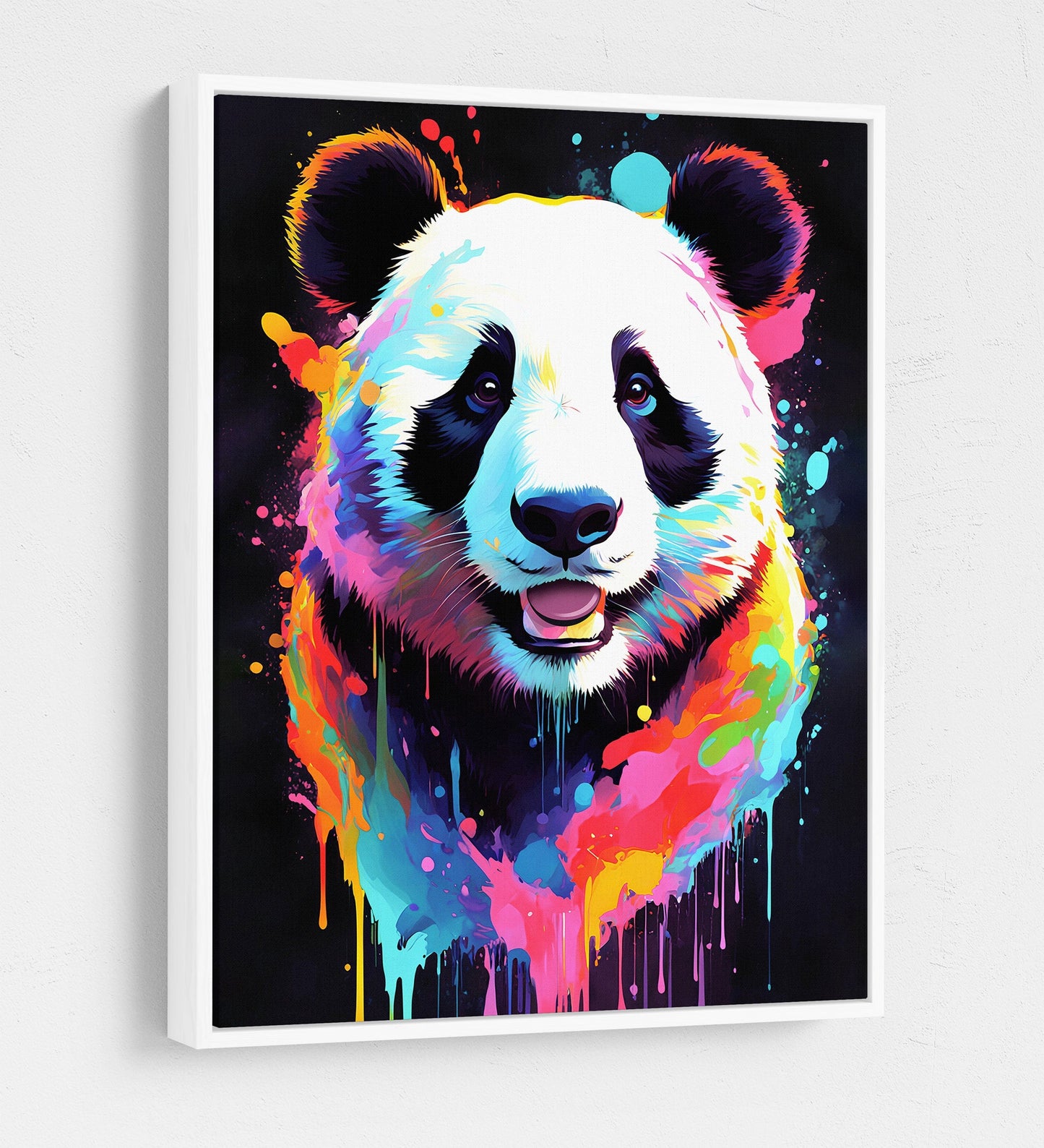 Abstract colorful panda canvas wall art
