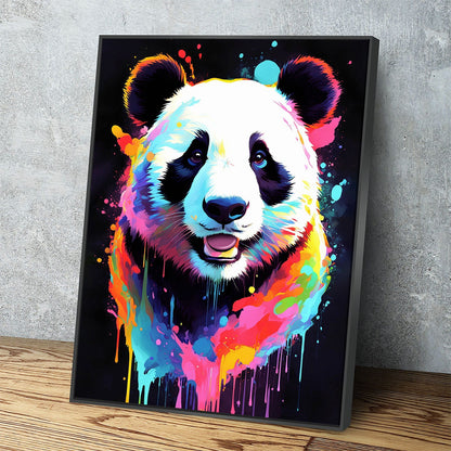 The Panda Canvas Wall Art - Abstract Panda Print