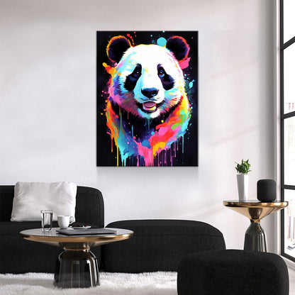 The Panda Canvas Wall Art - Abstract Panda Print