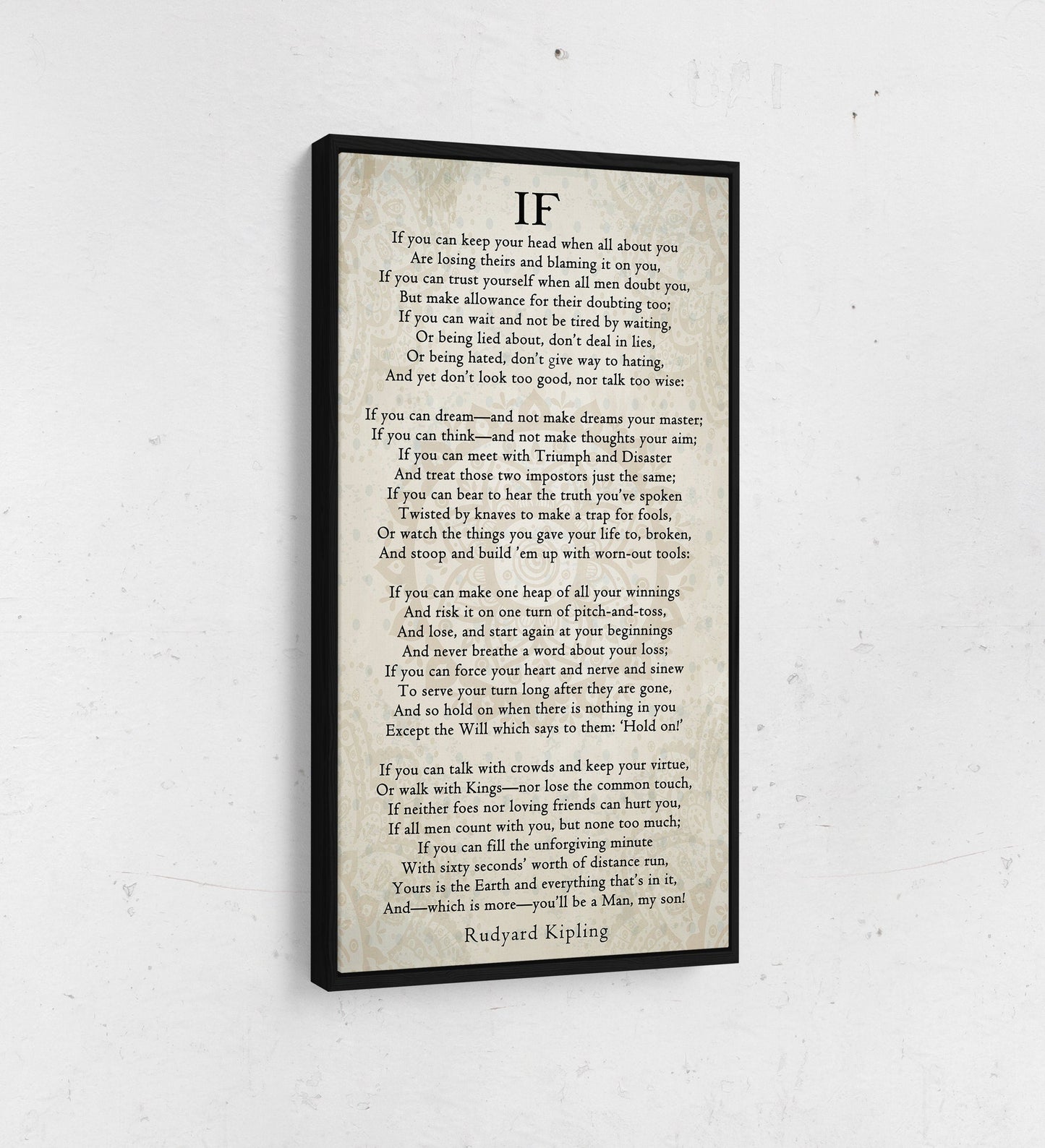 If Poem Canvas Wall Art, Rudyard Kipling Graduation Gift