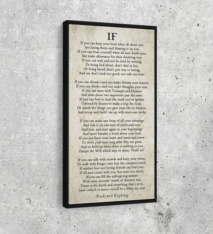 If poem canvas wall art by Rudyard Kipling, inspirational graduation gift