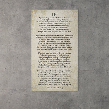 If Poem Canvas Wall Art, Rudyard Kipling Graduation Gift
