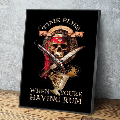 Time Flies When You're Having Rum pirate bar canvas wall art