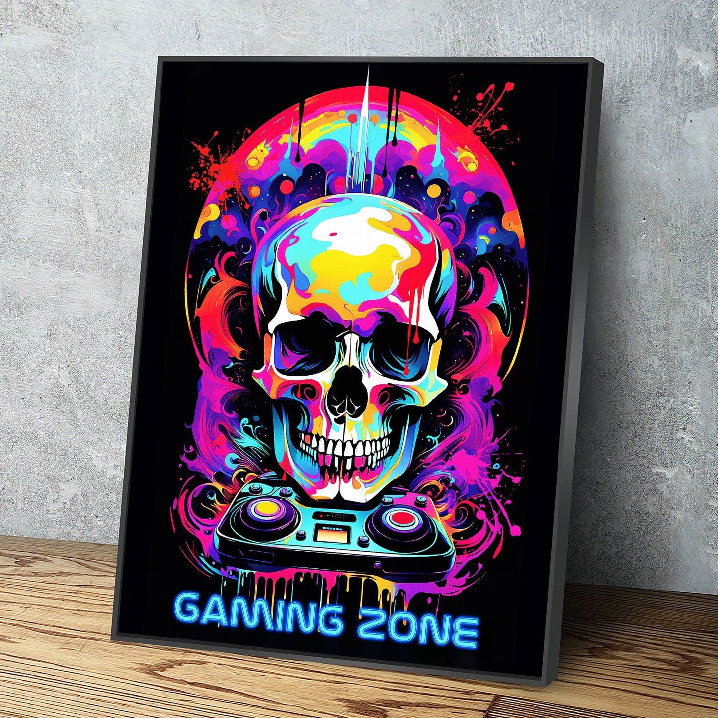Gaming Zone canvas wall art for game room and dorm decor