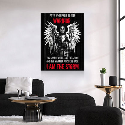 Fate Whispers To The Warrior Canvas Wall Art, Man Cave Decor