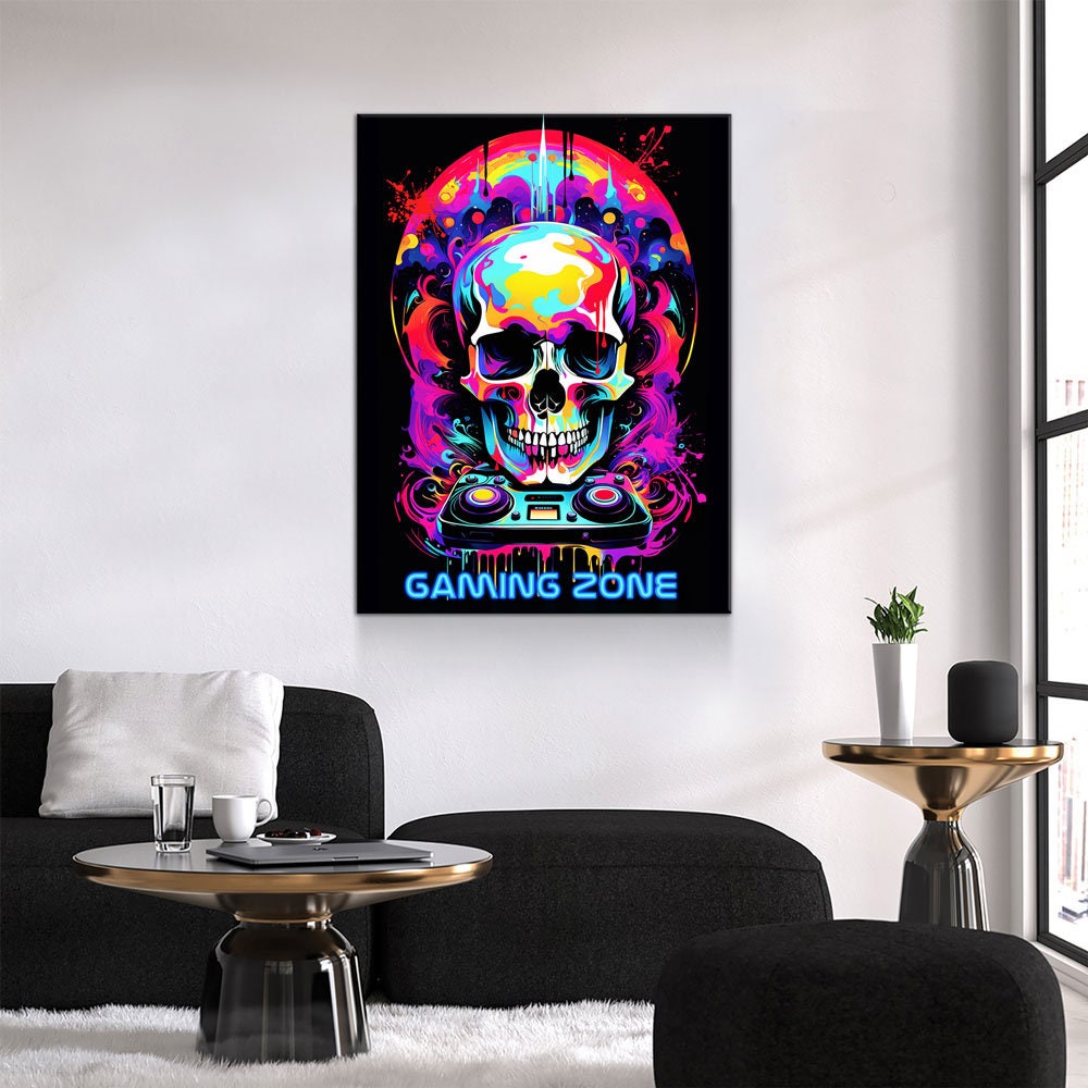 Gaming Zone Canvas Wall Art, Gamer Room Decor