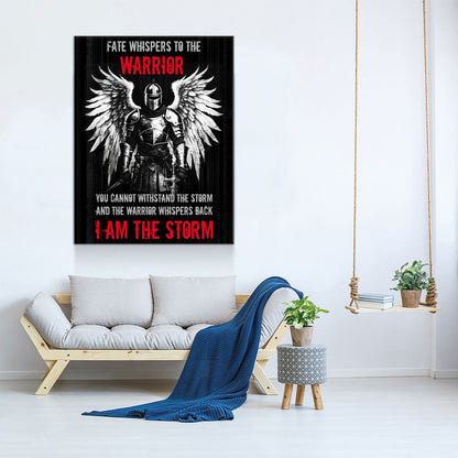 Fate Whispers To The Warrior Canvas Wall Art, Man Cave Decor