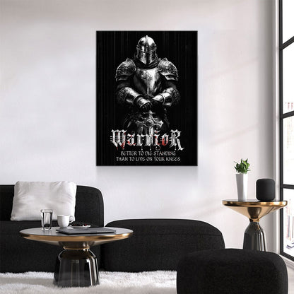 Warrior Code Canvas Wall Art, Better To Die Standing Quote