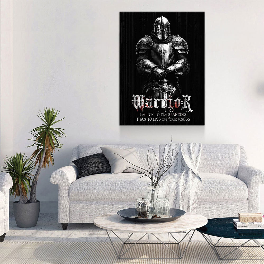 Warrior Code Canvas Wall Art, Better To Die Standing Quote