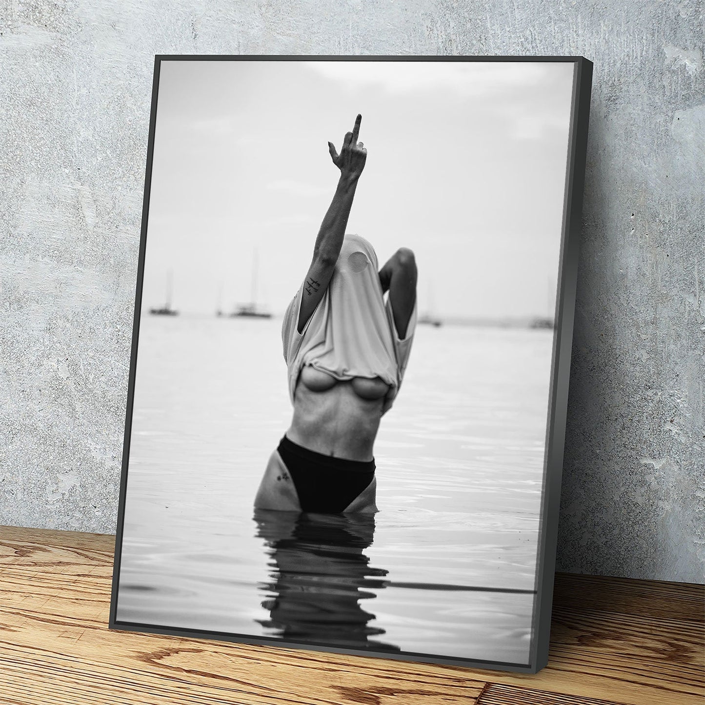 Feminist Attitude black and white fashion canvas wall art