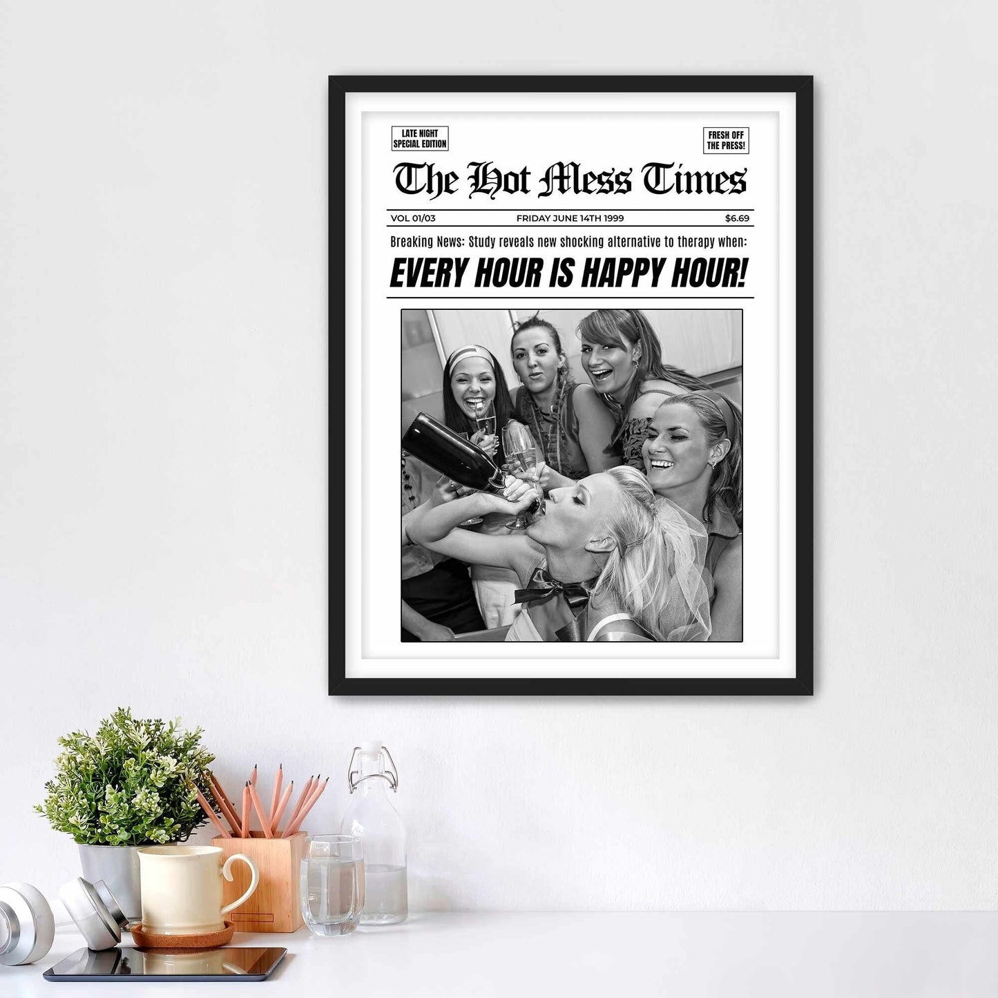 Every Hour Is Happy Hour Framed Fine Art Print
