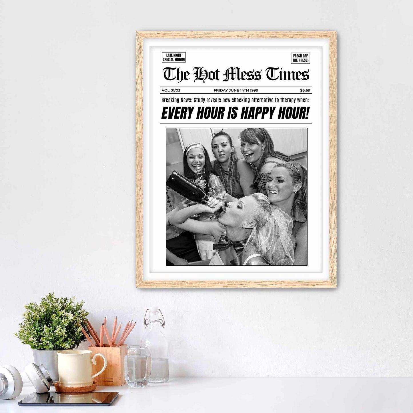 Every Hour Is Happy Hour Framed Fine Art Print