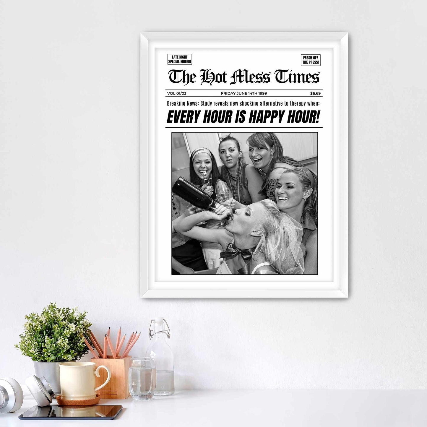 Every Hour Is Happy Hour Framed Fine Art Print