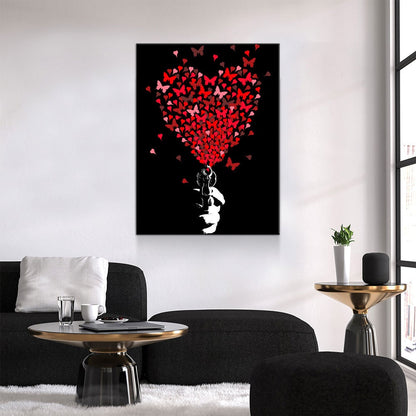 Love Gun Abstract Heart Canvas Wall Art