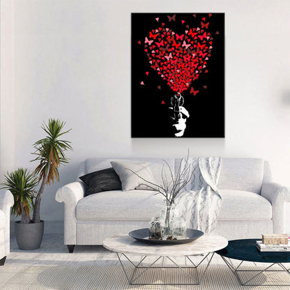 Love Gun Abstract Heart Canvas Wall Art