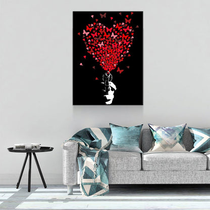Love Gun Abstract Heart Canvas Wall Art