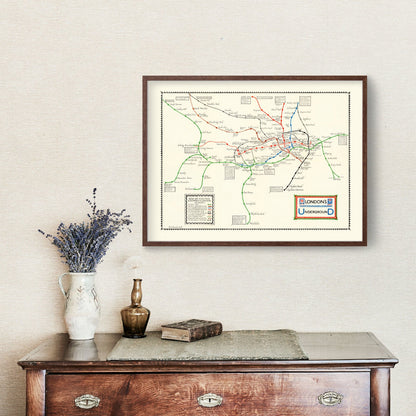 Vintage Map of London's Underground 1922