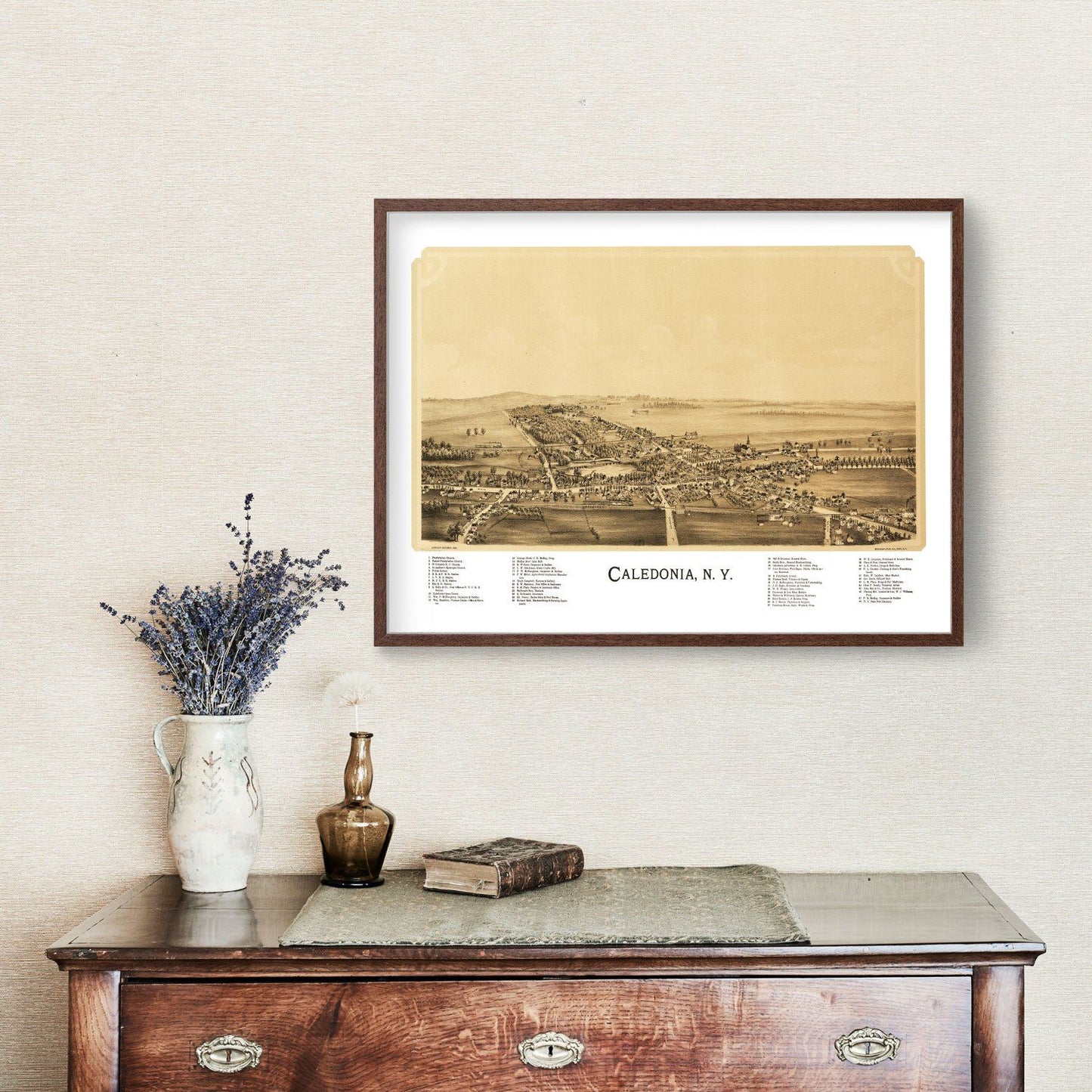 Vintage Map of Caledonia, New York, 1892 | Wall Art