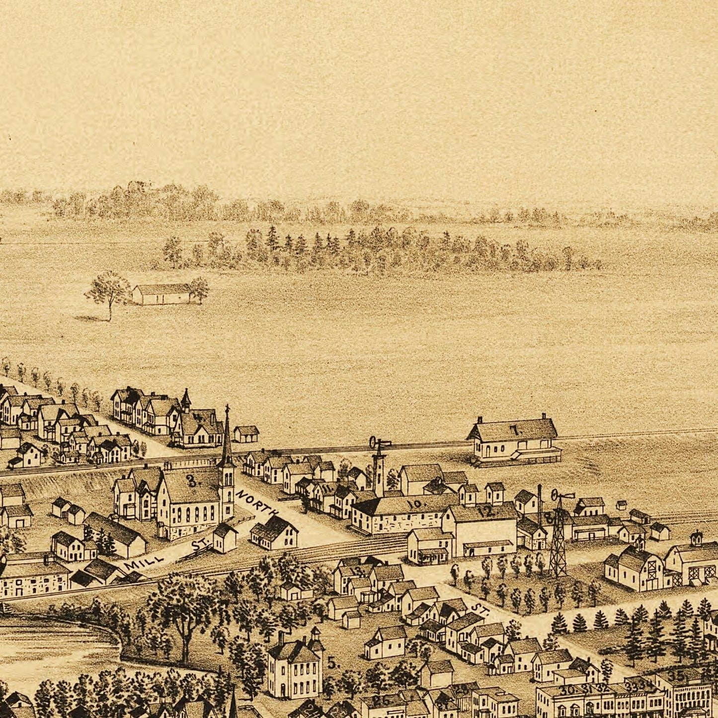 Vintage Map of Caledonia, New York, 1892 | Wall Art