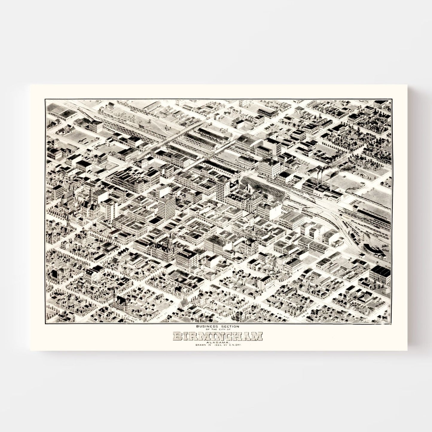 Vintage Map of Birmingham, Alabama, 1903
