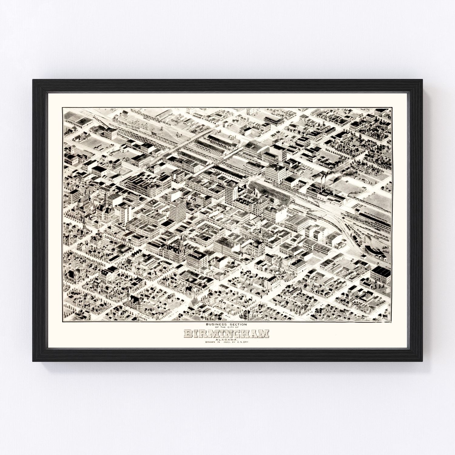 Vintage map of Birmingham, Alabama, 1903